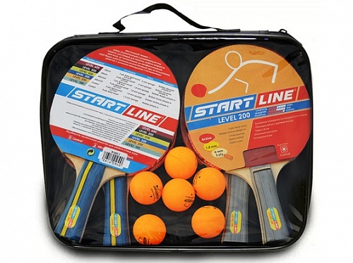 Набор START LINE: 4 Ракетки Level 200, 6 Мячей Club Select, сумка на молнии с ручкой