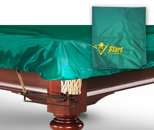 Чехол для бильярдного стола 10 футов, влагостойкое зеленое, резинка на лузах